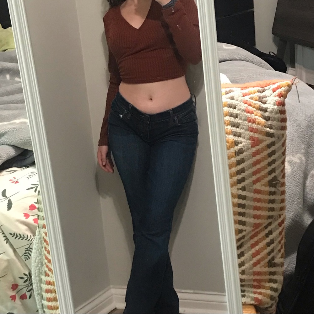 Low waisted Abercrombie & Fitch blue jeans.